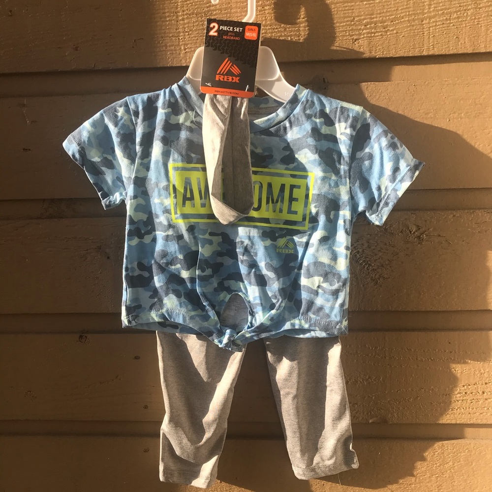 RBX Blue Camouflage 2 piece athletic set size 5/6